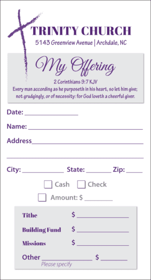 personalized offering envelopes